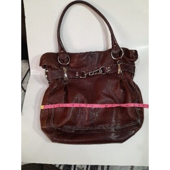 Leather Purse B.MAKOWSKY Raisin Brown Belted Clip Shoulder Bag -VERY NICE - Picture 16 of 16